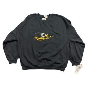 Ashley Hill Sweatshirt Men's XL Black Long Sleeve Crew Neck Embroidered Pullover